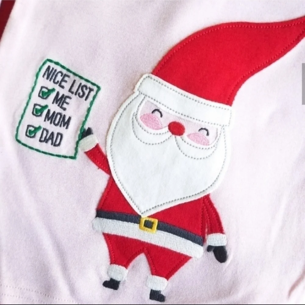 NWT Carter's Pink Red Christmas Holiday Santa Pajama 4 pc Set Baby Girl 18M New